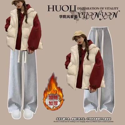 初中生过年红色卫衣套装少女2025新款新年战袍高中学生新年三件套