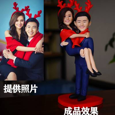 软陶人偶定制卡通泥人真人t公仔蜡像玩偶泥塑照片diy生日结婚礼物