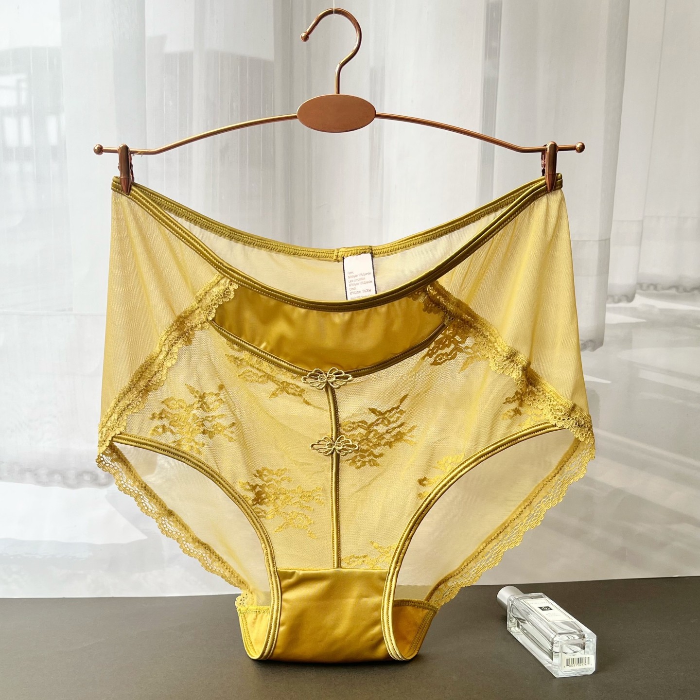 蕾丝网纱高腰无痕透气女三角裤