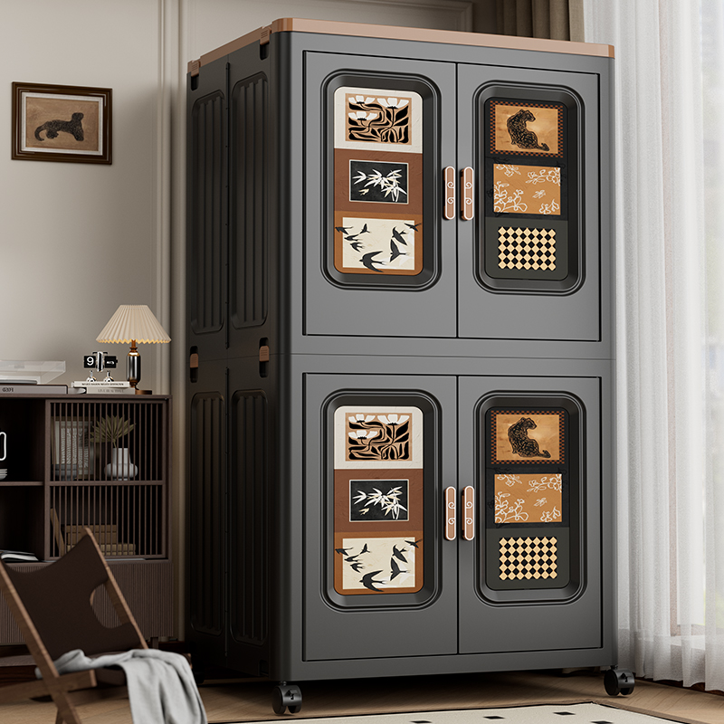 衣服收纳柜可折叠带轮大号衣柜