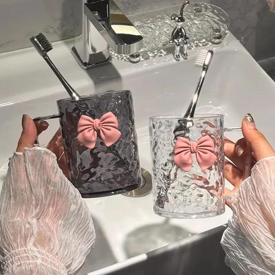 轻奢蝴蝶结漱口杯情侣牙杯洗漱杯