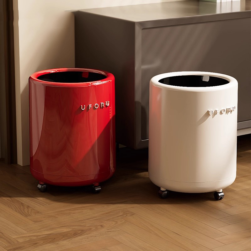 【热销100W】带轮垃圾桶家用复古