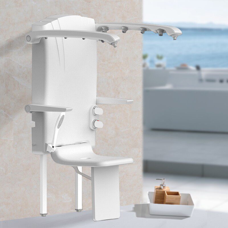 坐式恒温淋浴器坐浴器老人自动洗澡机洗澡椅折叠淋浴屏花洒扶手