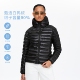 oneup90白鸭绒亮面修身 小个子保暖防风连帽外套 排骨羽绒服女冬季