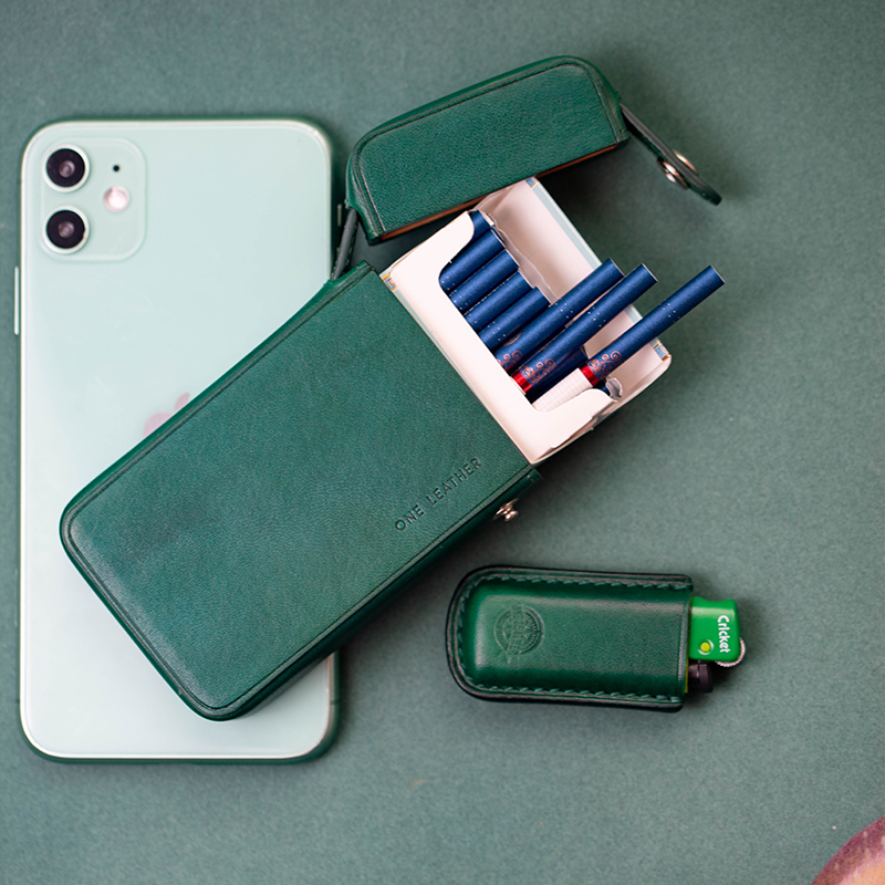 手工牛皮细烟盒一皮20支南京爱喜