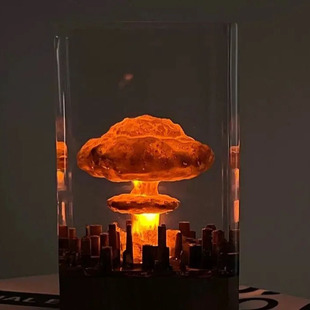 卧室睡眠小夜灯核爆仿真军事模型摆件男孩退伍礼品玩具玩手机护眼