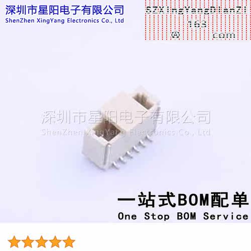 KH-A1001LF-06A (10Pcs)1mm 1x6P立贴 间距1mm插针结构1x6P排数1