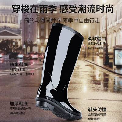 回力中高筒雨靴日常休闲赶海靴外穿舒适内里男士雨靴抢险救灾胶鞋