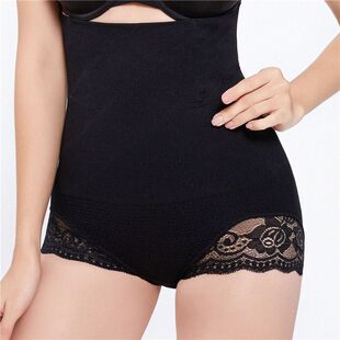 外贸热销高腰蕾丝花边漏PP束腰塑身裤女士 性感露臀提臀收腹内裤