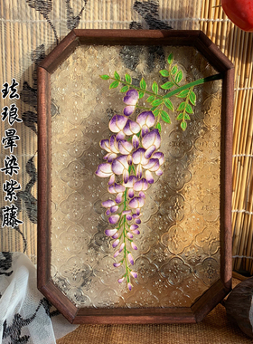 紫藤花景泰蓝掐丝珐琅diy材料包
