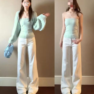 chic穿搭氛围感吊带上衣两件套 女早春季 韩系漂亮绿色长袖 针织开衫