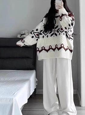 深秋冬女装2025新款搭配一整套费尔岛穿搭软糯韩系毛衣两件套装