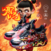 2026冬季 新款 软底防滑耐磨加绒鞋 哪吒儿童运动鞋 带灯发光炫酷棉鞋