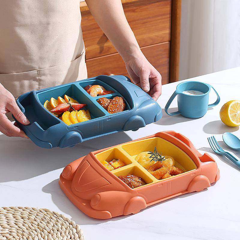 宝宝餐盘刀叉勺杯6件套 小麦幼儿园汽车分格饭盘儿童辅食卡通餐具,餐饮具,餐具瓷器套装,淘宝优惠券,粉丝福利购,淘宝优惠卷