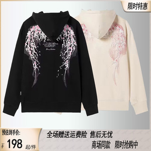 新款boy卫衣23秋冬樱花老鹰男女同款情侣宽松时尚潮牌连帽套头衫