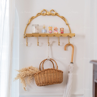 悦澜居墙面挂钩复古壁挂衣架入户玄关装饰挂钩卧室家用层板陈列架