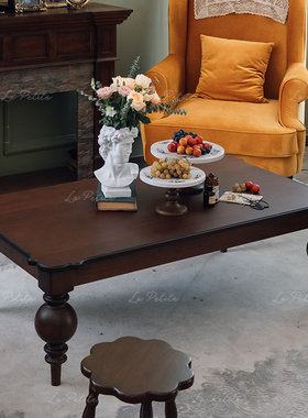 Lapetite悦澜居[爱德华茶几]法式复古中古樱桃木茶几实木家用客厅
