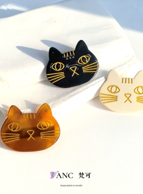 可爱猫咪边夹日系简约高质感日常鸭嘴夹日韩风发饰刘海边夹侧边夹