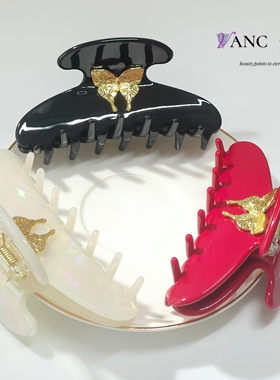 梵可Vanc夜金蝴蝶抓夹  自然复刻设计感醋酸轻简盘发后脑勺鲨鱼夹