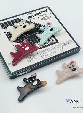 梵可Vanc醋酸小狗边夹 小号高质感前刘海夹可爱百搭y标Tg原单尾货