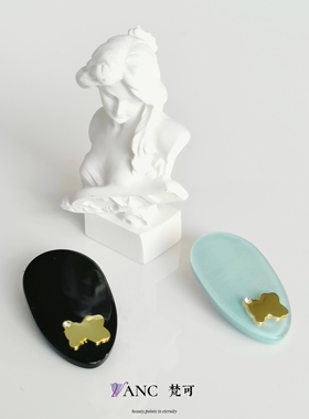 梵可简约金标小熊高质设计感可爱日常百搭刘海碎发侧边夹进口板材