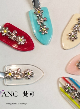 梵可Vanc金属小花  醋酸边夹无痕发夹刘海夹可爱气质鸭嘴夹化妆夹