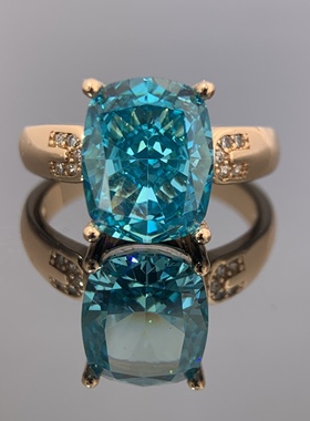 帕拉伊巴 限时福利 坦桑蓝 培育高碳钻戒指 雷迪恩 冰花切割 指环