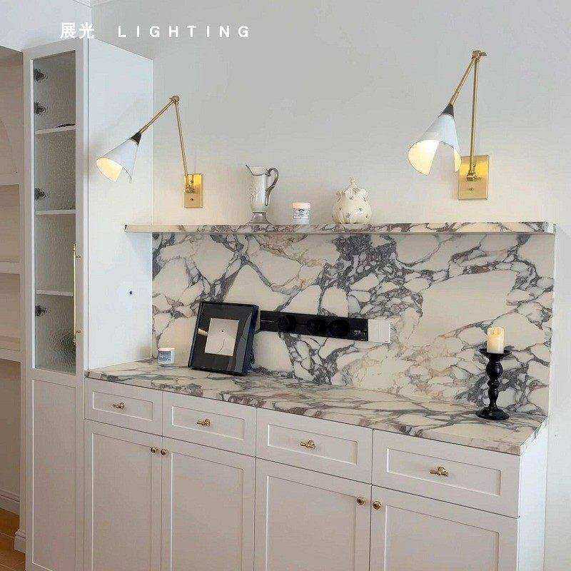 法式美式复古厨房床头灯Athena简约卧室网红客厅折叠黄铜长臂壁灯,家装灯饰光源,壁灯,淘宝优惠券,粉丝福利购,淘宝优惠卷