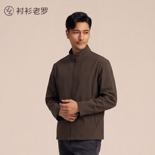 衬衫老罗防风防水摇粒绒夹克外套