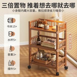 置物架落地多层收纳零食储物柜移动小推车家用厨房火锅多功能架子