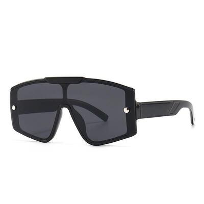 One piece flat top retro oversized frame sunglasses female I