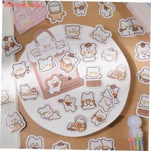 40 Pcs/lot Cute Kawaii Animal Paper Cat Box Stickers Calenda