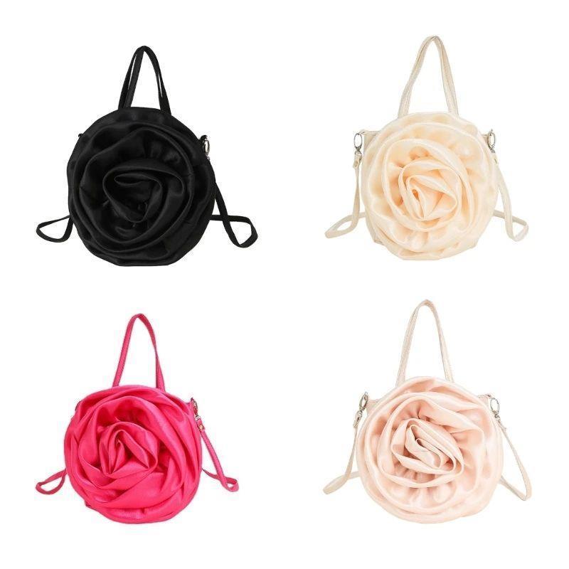Fashion Tote Clutch Bag Wedding Evening Bag 3D Rose Handbag