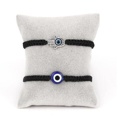 2PCS Blue Evil Eye Couple Bracelet Sets for Woman Men Charm0