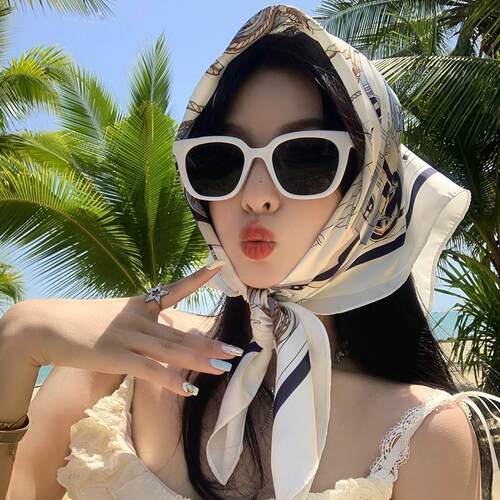 thin silk scarf for women elegant silk scarves方巾薄款围巾
