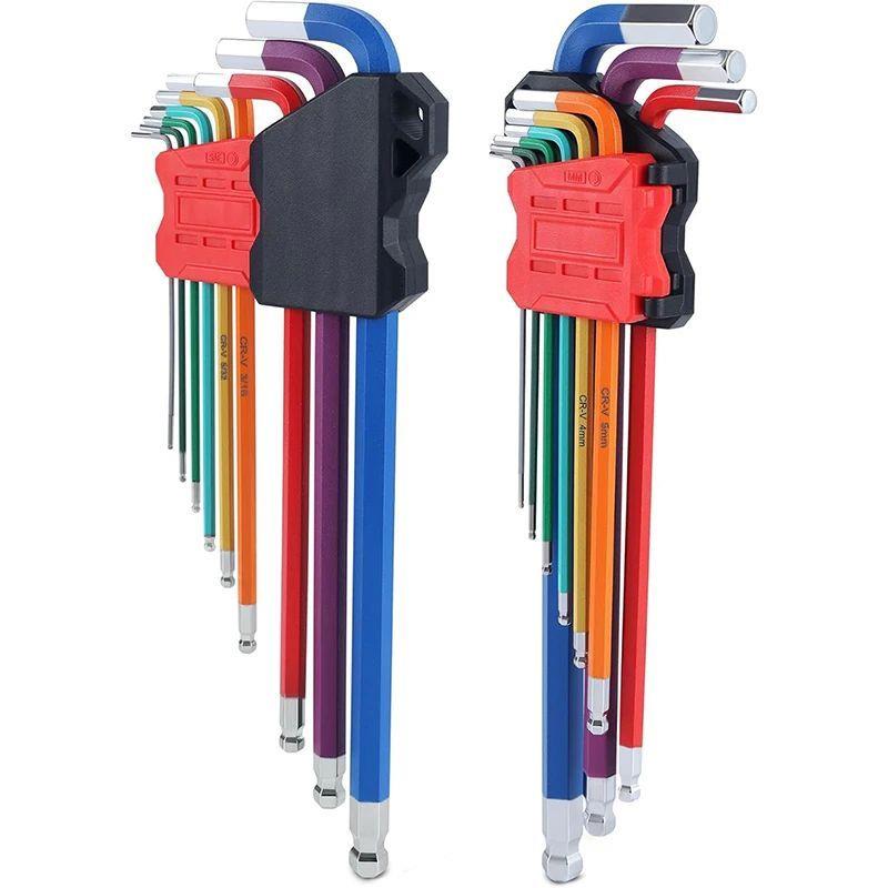 六角键组9PCS公制六角键组1.5-10MM防滑长