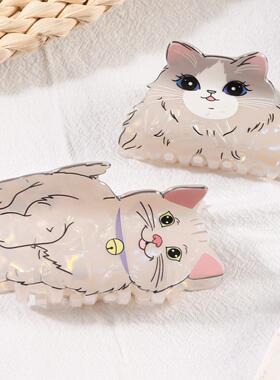 Cute Cat Hair Accessories Claw Clips 可爱猫咪醋酸抓夹鲨鱼夹
