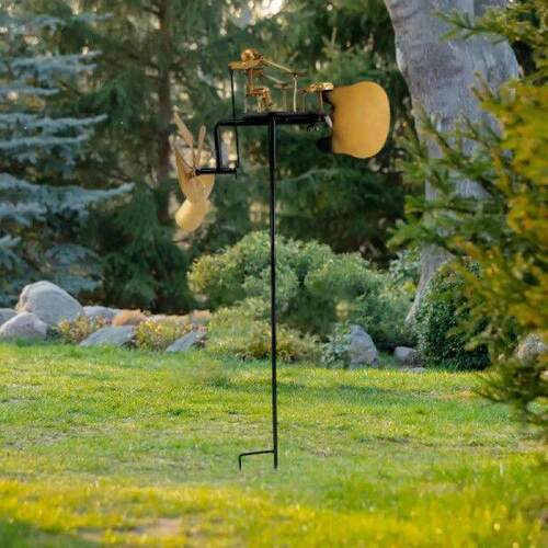 Metal Drummer Windmill Garden Decoration Easy to Install