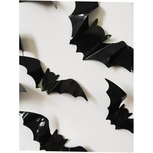 16pcs Halloween 3D black bat Wall Stickers Halloween party