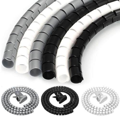 Black Cable Wire Protector Cable Organizer Management Pipe F