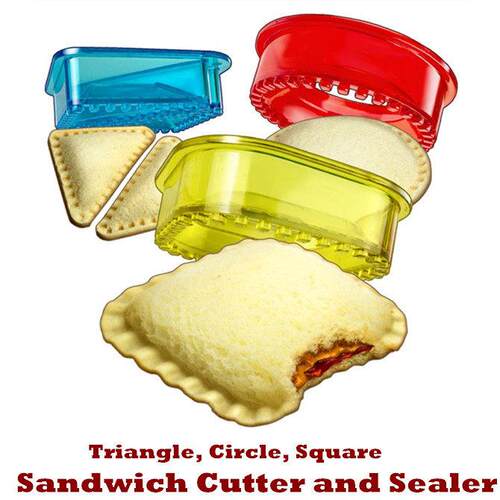 Sandwich Cutter Sealer Maker Lunch Box Bento Press Crimper