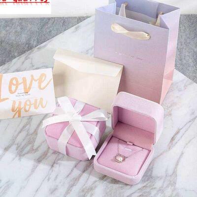 necklace box birthday gift packaging box pink ring ear nail
