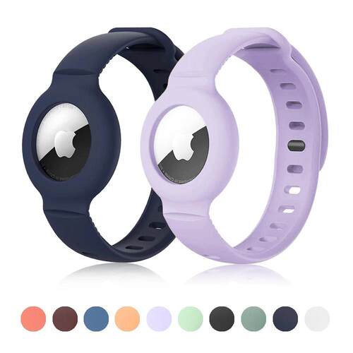 Case for AirTags Soft Silicone Strap Air Tag Anti-Scratch B