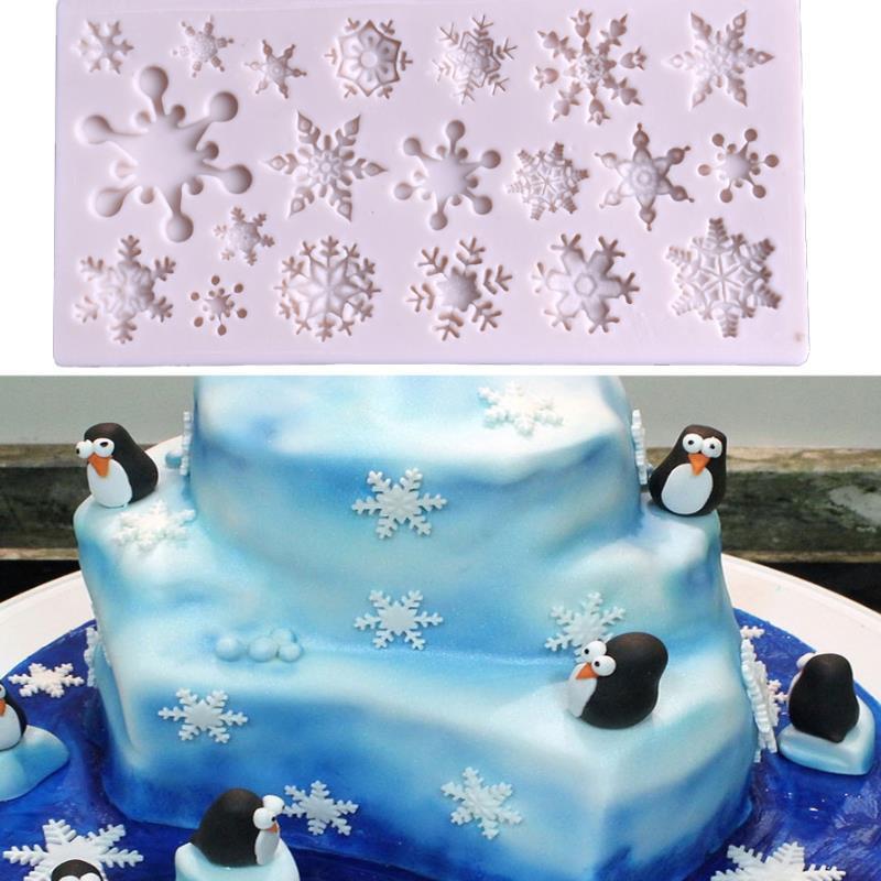 Christmas Silicone Snowflake Mold Cake Dessert Baking Mold D