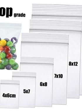 100pcs Clear Zip Lock Bags Thick Ziplock Plastic Small packi