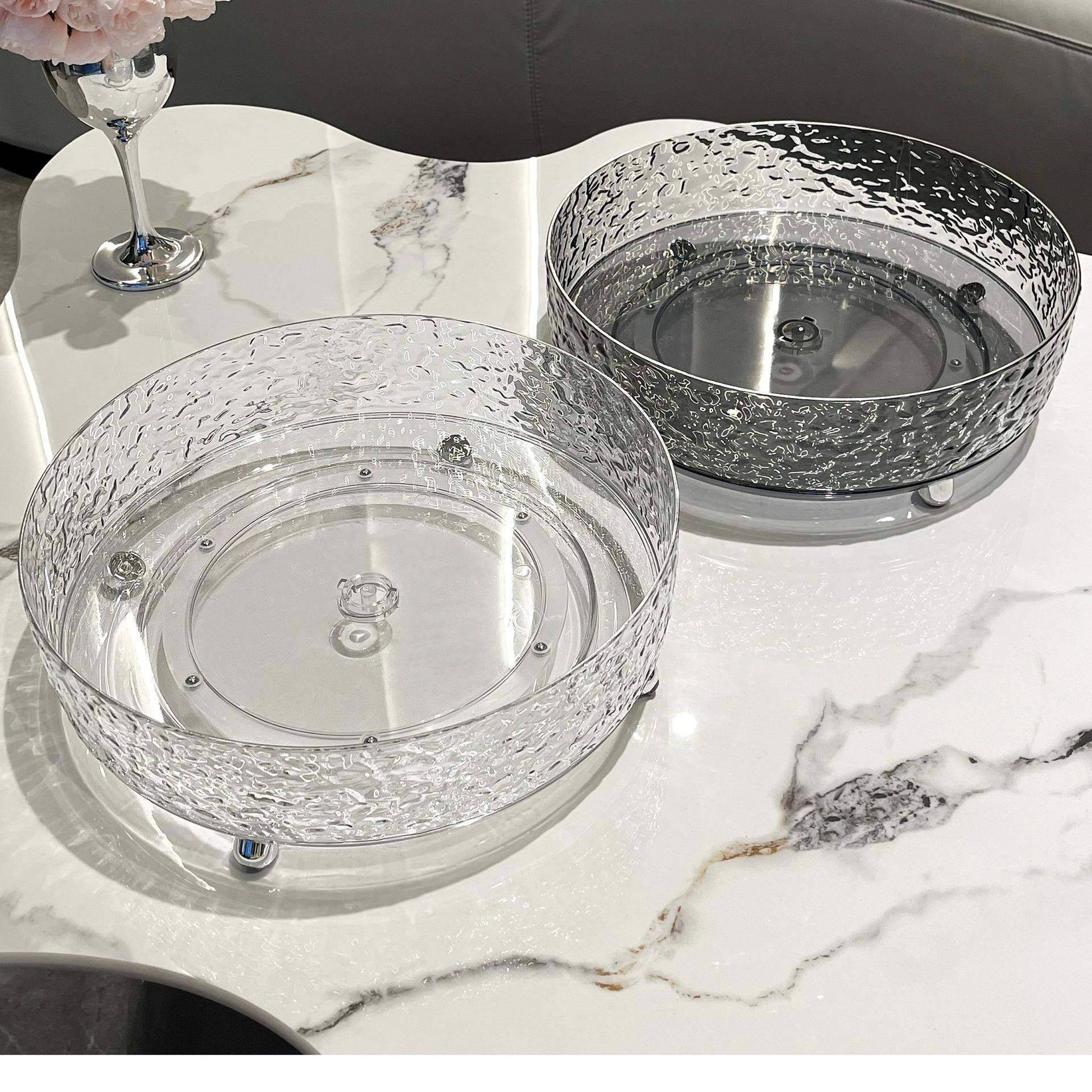 轻奢高档水果盘2026新款家用客厅旋转干果盘茶几糖果零食摆放盘,收纳整理,书桌收纳置物架,淘宝优惠券,粉丝福利购,淘宝优惠卷