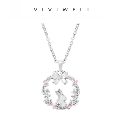 森系蝴蝶结VIVIWELL粉钻女锆石
