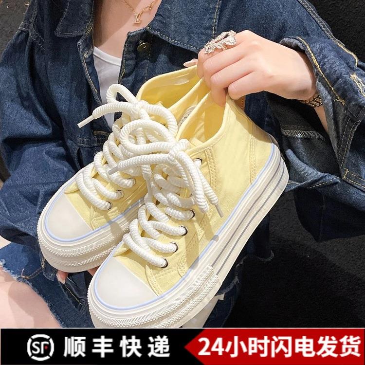 系带橡胶帆布鞋高帮(帮高大于20cm)交叉绑带网红运动潮流鞋绳