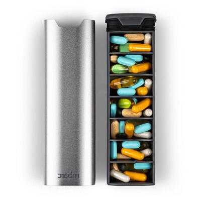 MBARC pill box seven days a week carry-on medicine dispenser