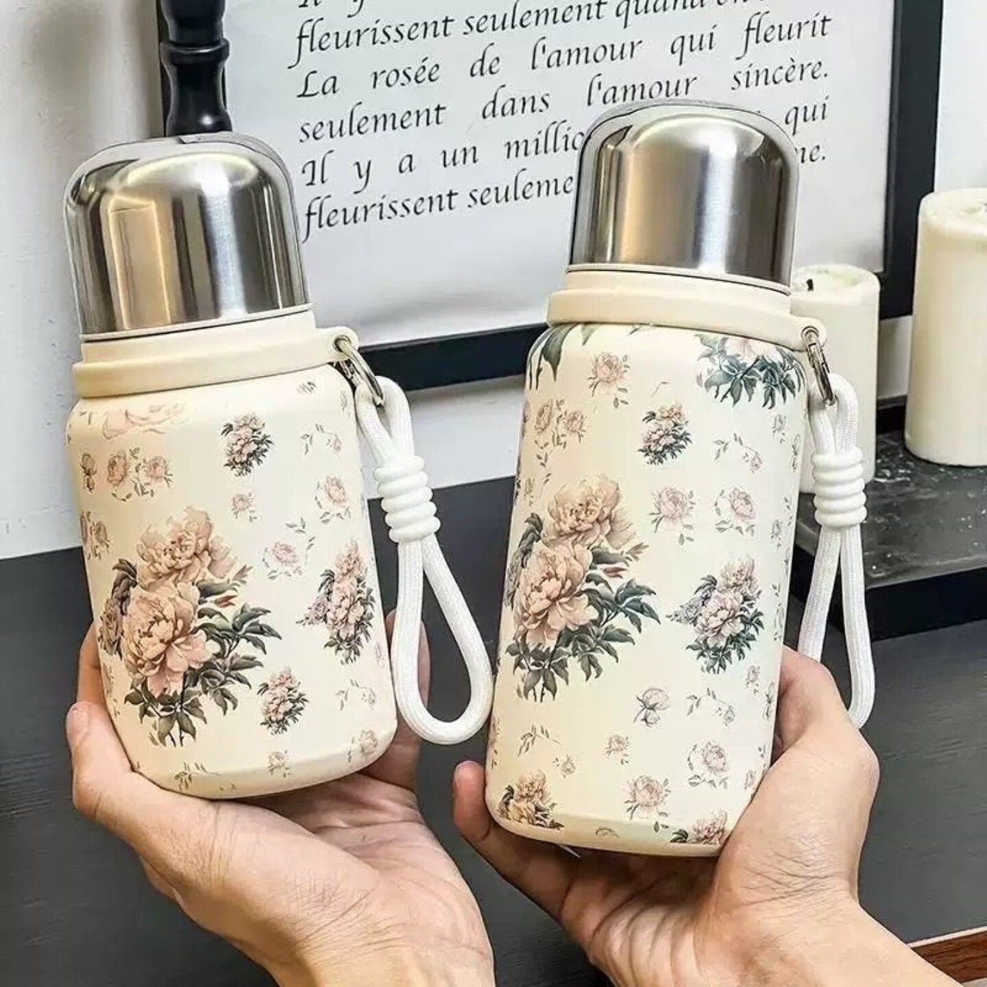 保温杯小巧便携杯盖可喝水高颜值复古316不锈钢水杯带盖喝水杯子